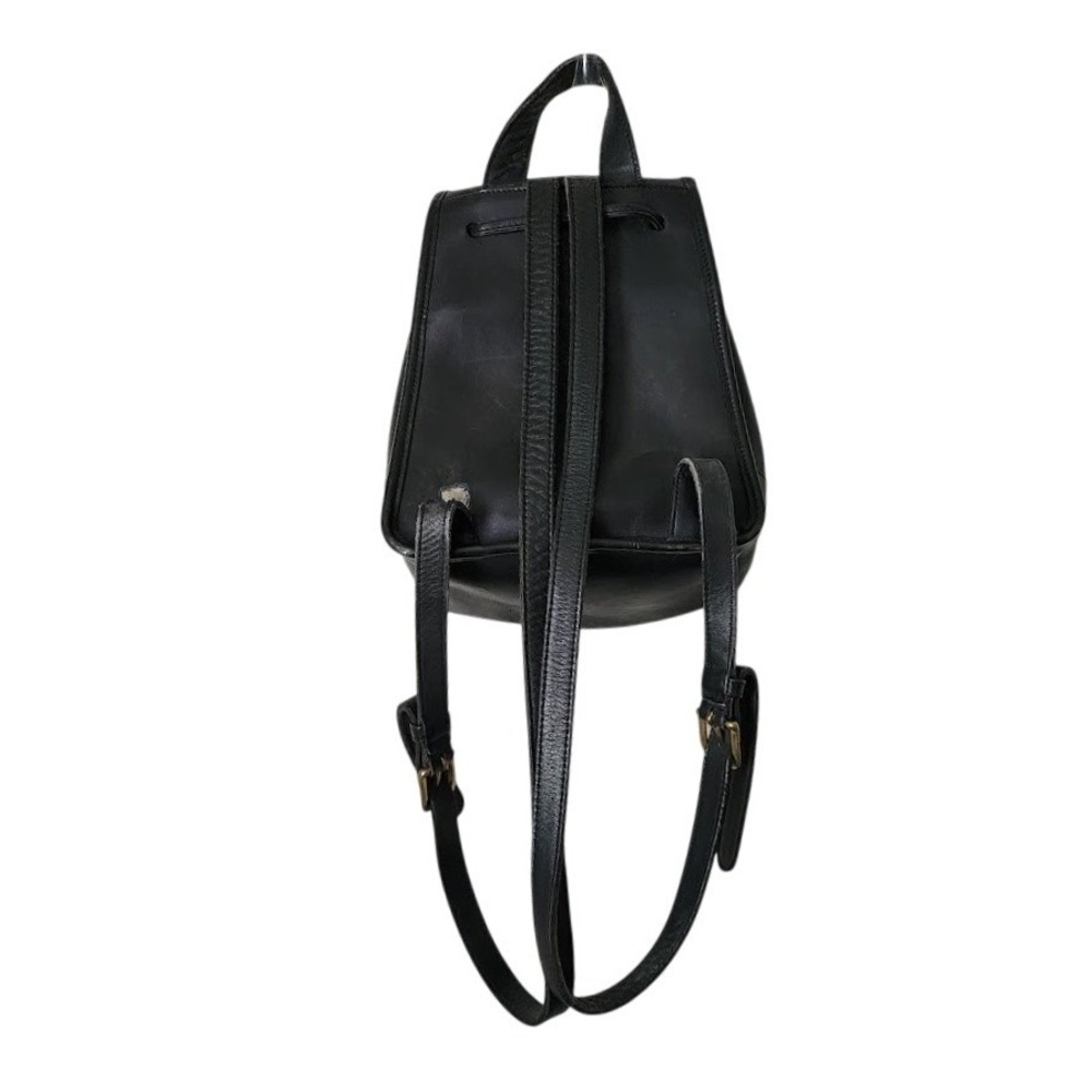 COACH Vintage Daypack Backpack Black Leather Turnlock Bag USA Made - Picture 2 of 11